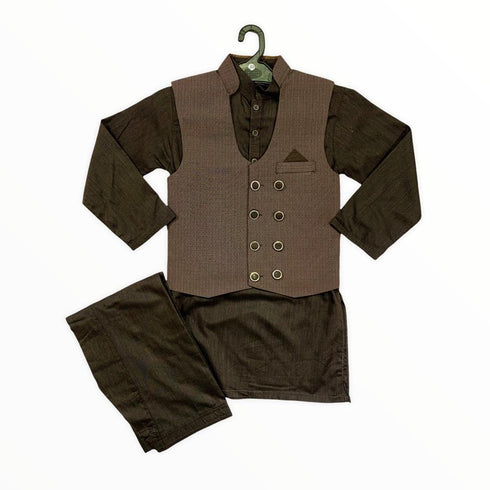 New Arrival Boy Shalwar Kameez Waistcoat Style